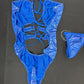 Holographic Blue One-Piece Lingerie Outfit