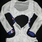 White/Blue Patriots One-Piece Romper Bartender Lingerie Outfit