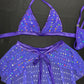 Purple Spandex/Purple Mesh Bikini Top/Skirt Two-Piece Lingerie Outfit