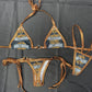 Black Harley/Copper Spandex Two-Piece Bikini Lingerie Outfit