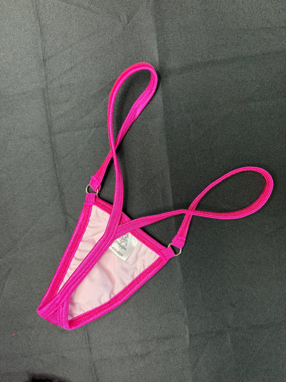 Fuchsia/Hot Pink Spandex Sling-Shot Shorts Lingerie Outfit