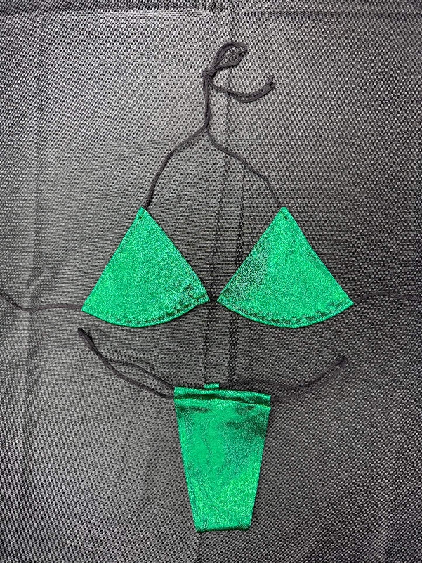 Matrix Kelly Green Spandex Micro Bikini Lingerie Outfit