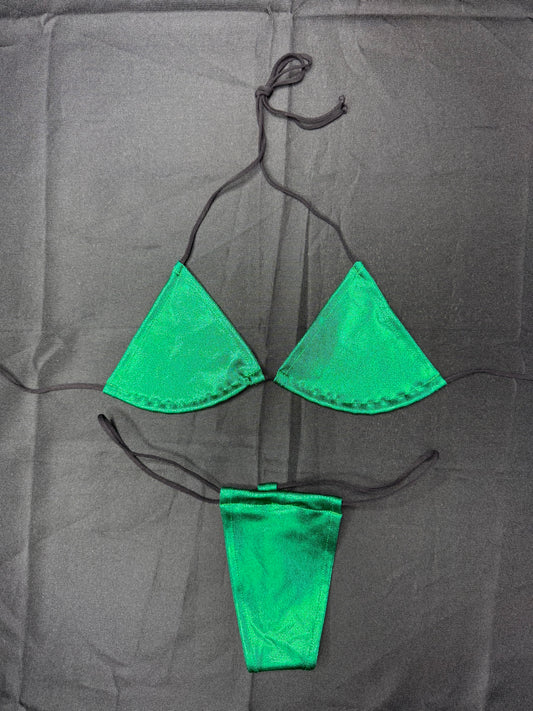Matrix Kelly Green Spandex Micro Bikini Lingerie Outfit