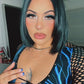 Blue Lightning/Black Fishnet One-Piece Bartender Romper Outfit