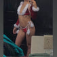 Red & White 4-Piece Hoodie Christmas Three-Piece Lingerie Outfit