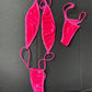 One-Piece Hot Pink Suede Exotic Dance Wear Sling Shot Outfit