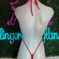 Exotic Dance Wear Sling Shot Outfit Red/Green Lingerie
