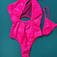 Hot Pink One-Piece Leotard Outfit