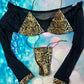 Sensational Exotic Dance Wear Lace Three-Piece Outfit Sets