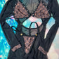 Exotic Dance Wear Lace Romper - Alluring Stripper Attire
