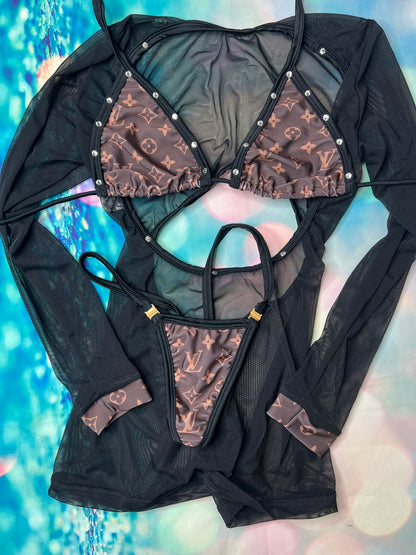 Exotic Dance Wear Lace Romper - Alluring Stripper Attire