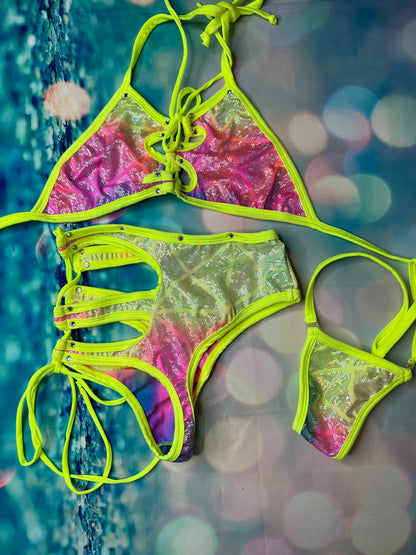 Exotic Dance Wear Two-Piece Outfit Set | Bold Dancer's Lingerie 