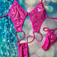 Exotic Dance Wear One-Piece Sexy Stripper Outfit Hot Pink Latex