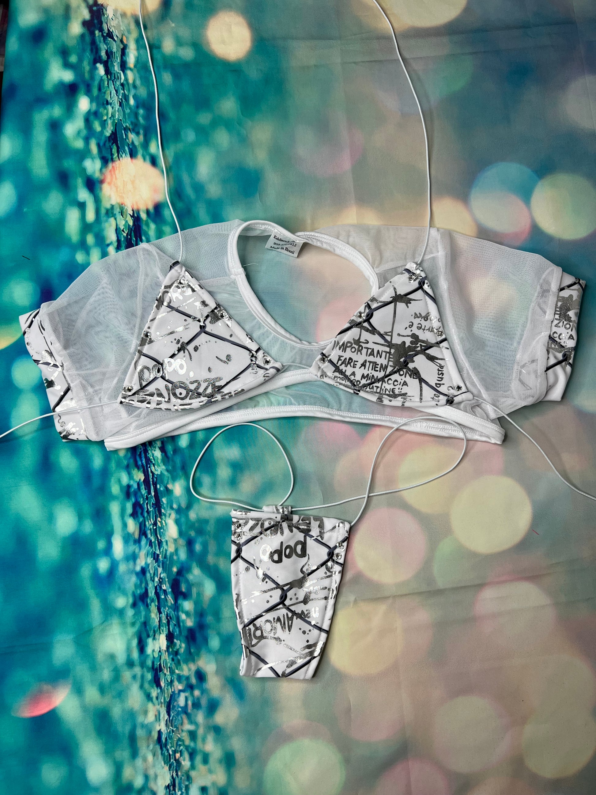 Sensational Exotic Dance Wear Lace Three-Piece Outfit Sets
