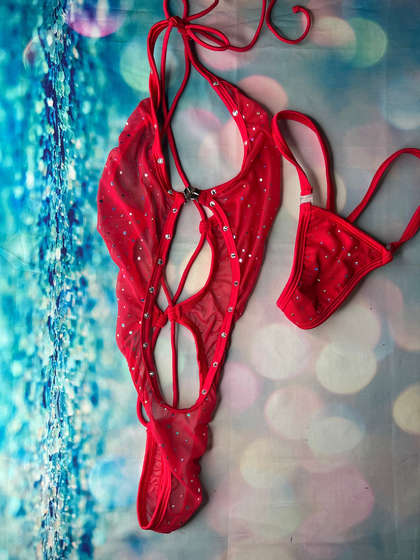 Exotic Dance Wear Mesh Outfit Sexy Stripper Attire for Nightclubs
