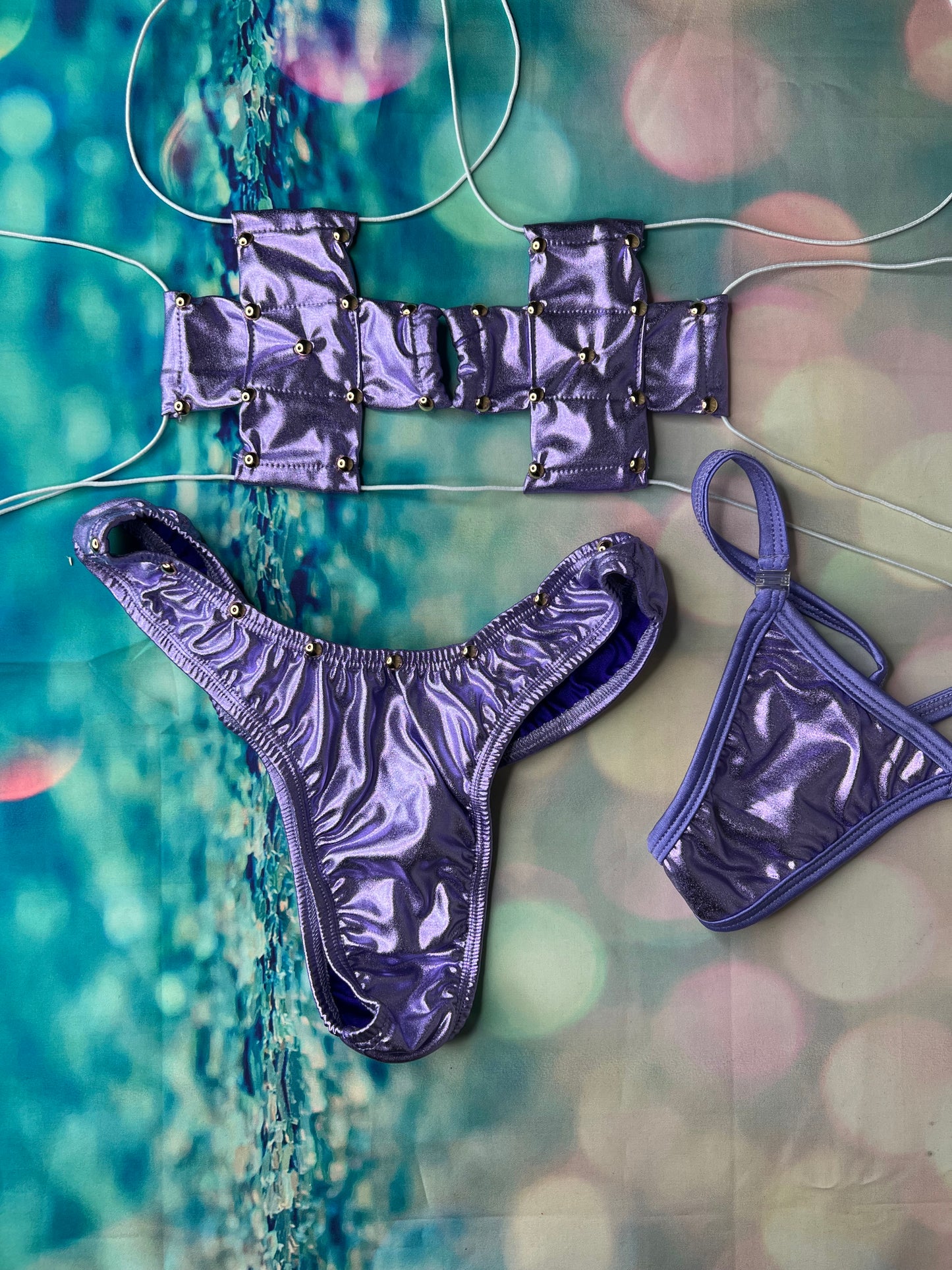 Exotic Dance Wear High Waisted Thong/Star Top