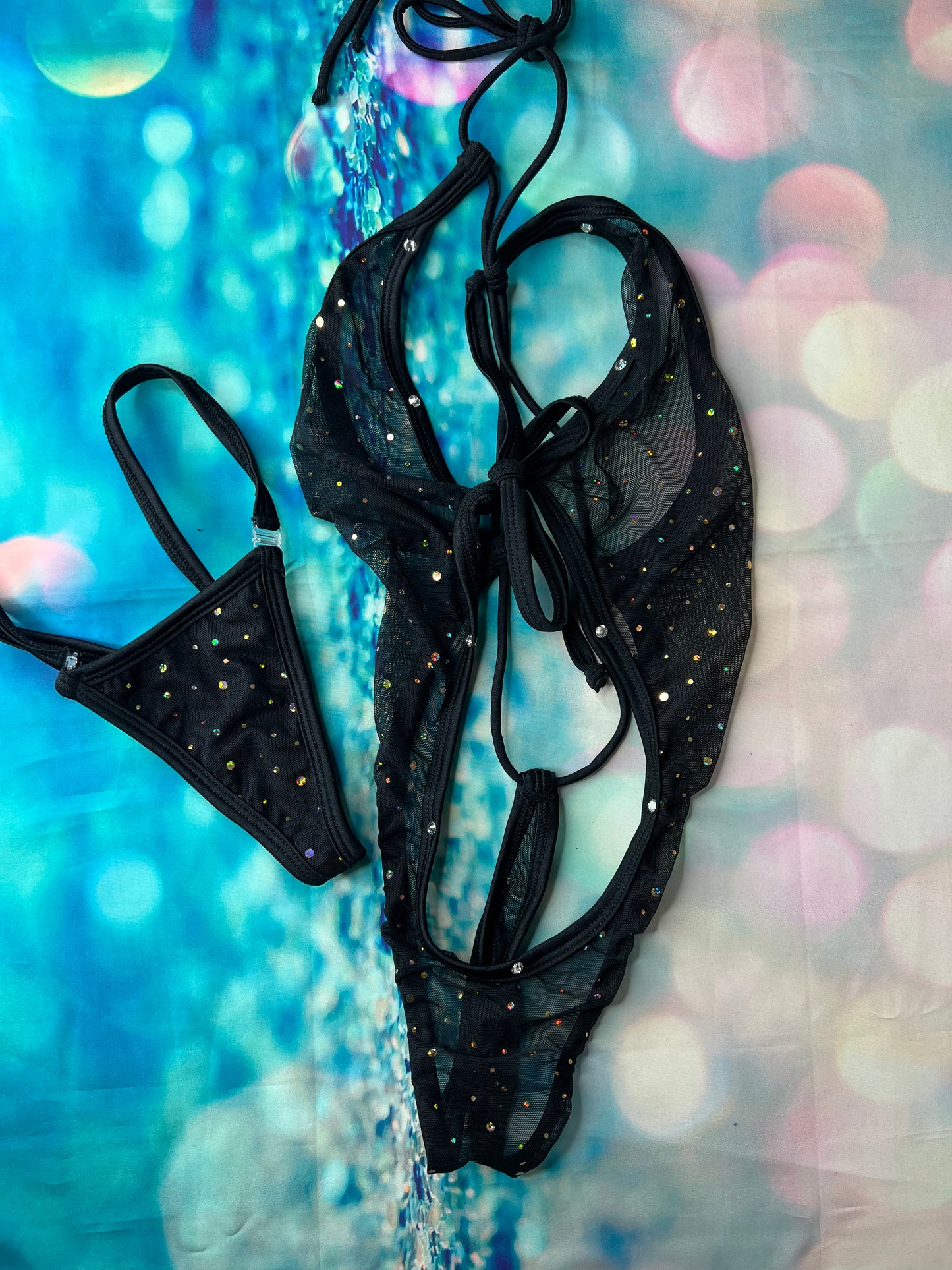 Exotic Dance Wear Mesh One-Piece Outfit