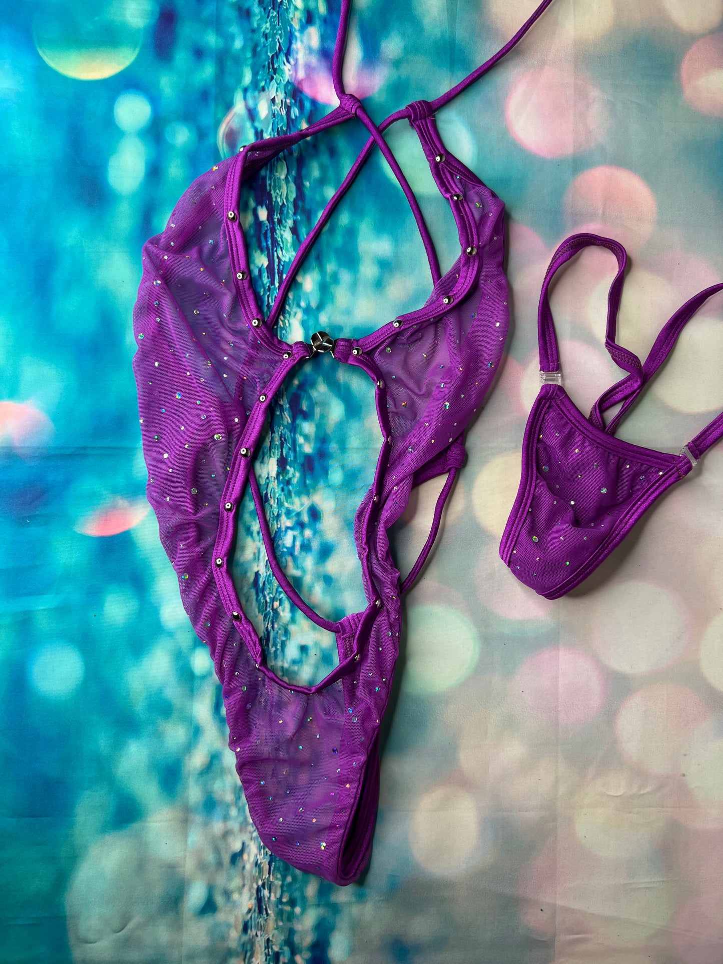 Exotic Dance Wear Mesh Outfit Sexy Stripper Attire for Nightclubs