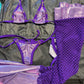 Purple Fishnet/Metallic Purple Leg Outfit Exotic Dance Wear