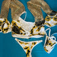 Gold, White, & Black Stretch Fabric with Metallic Gold Long-Sleeve