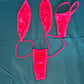 One-Piece Hot Pink Suede Exotic Dance Wear Sling Shot Outfit