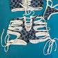Denim & White Tube Top & Shorts Lingerie Set Exotic Dance Wear