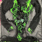 stripping outfits/exotic dance wearBlack Exotic Dance Wear Lightning Print One-Piece Outfit