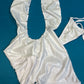 White Ripped Back Exotic Dance Wear One-Piece Lingerie Outfit
