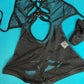 One-Piece Black Silver Sparkle Mesh Dance Outfit Captivating 