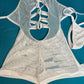 White Sparkle Mesh One-Piece Outfit Exotic Dance Wear 