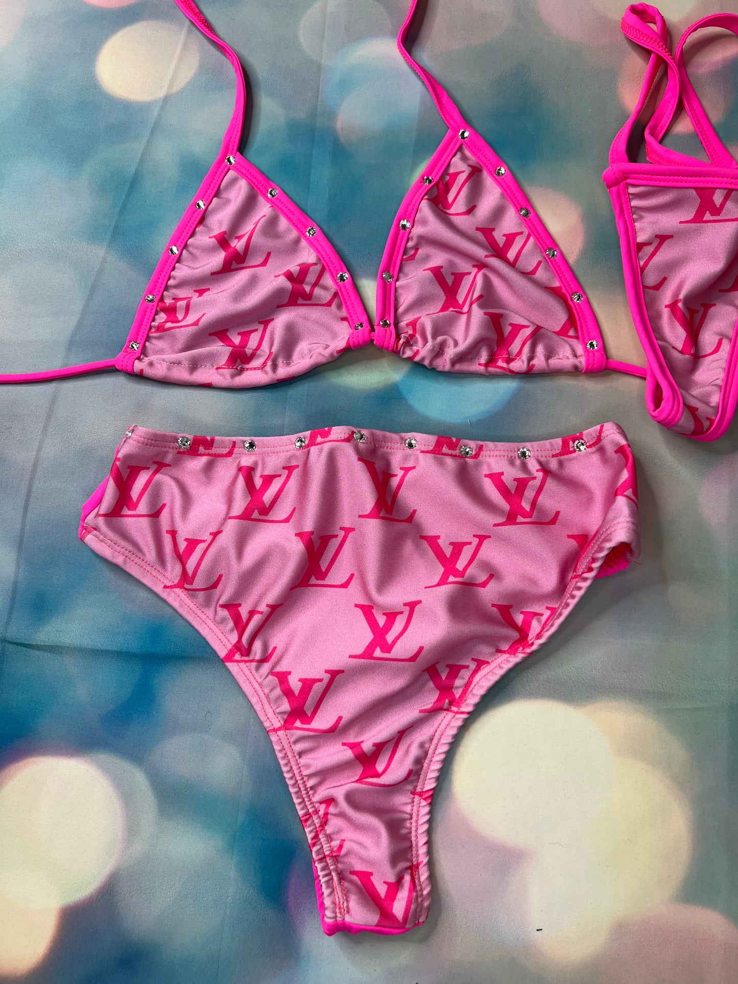 Exotic Dance Wear Two-Piece Set High-Quality Hot Pink/Baby Pink