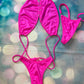 Multi Color Exotic Dance Wear Sling Shot Outfit Hot Pink Baby Blue