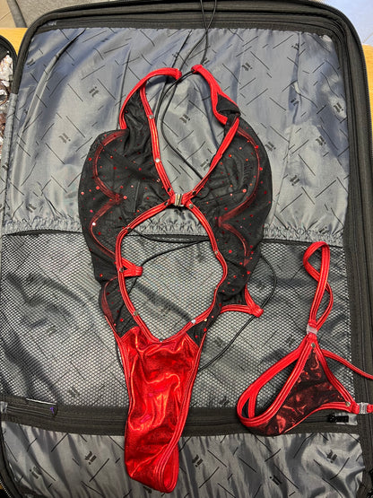 One-Piece Multi Color/Fabric Lingerie Outfit Exotic Dance Wear