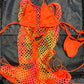 One-Piece Fishnet Outfit with Bikini Top Exotic Dancewear