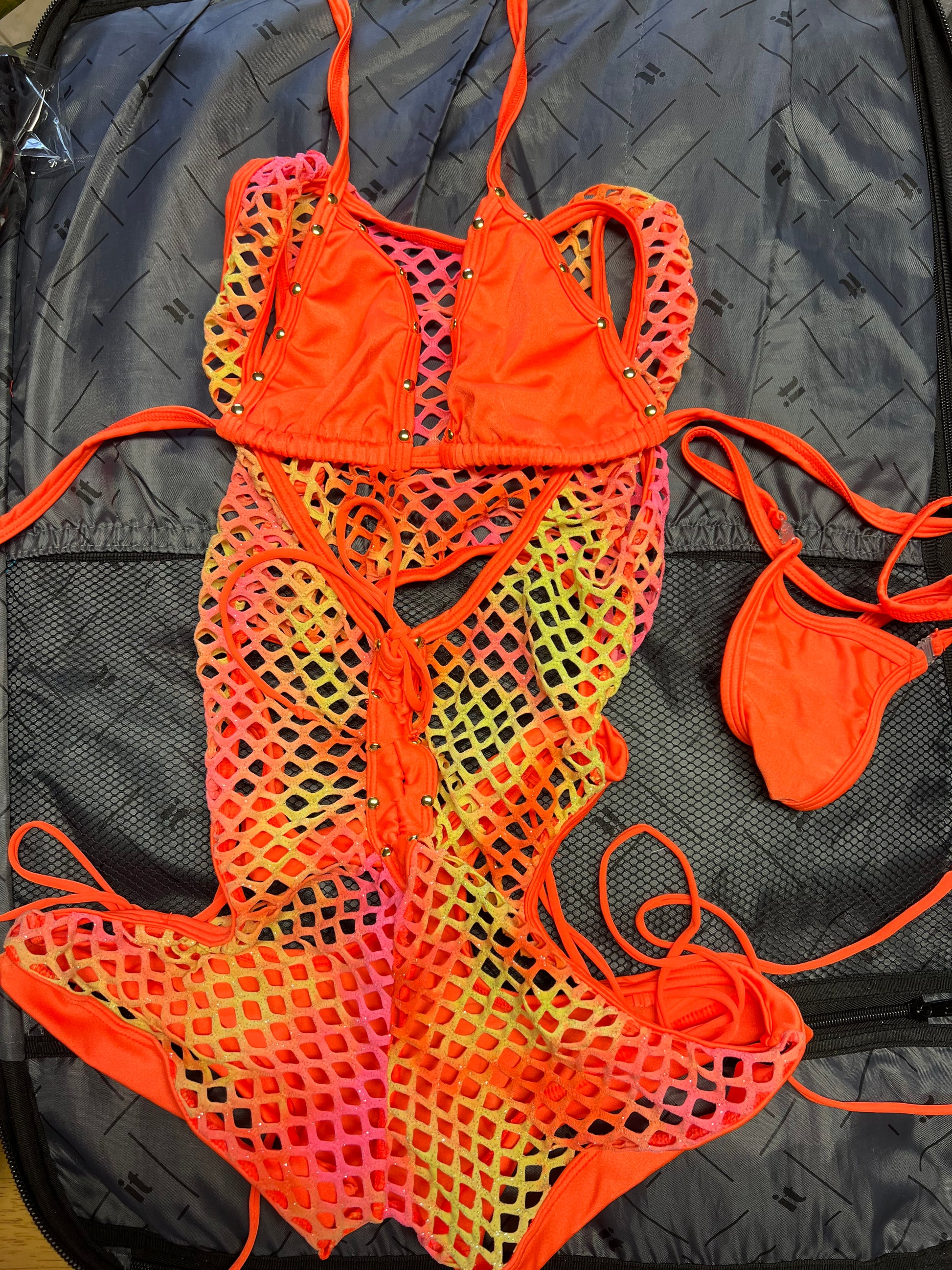 One-Piece Fishnet Outfit with Bikini Top Exotic Dancewear – Lingeriebydylan