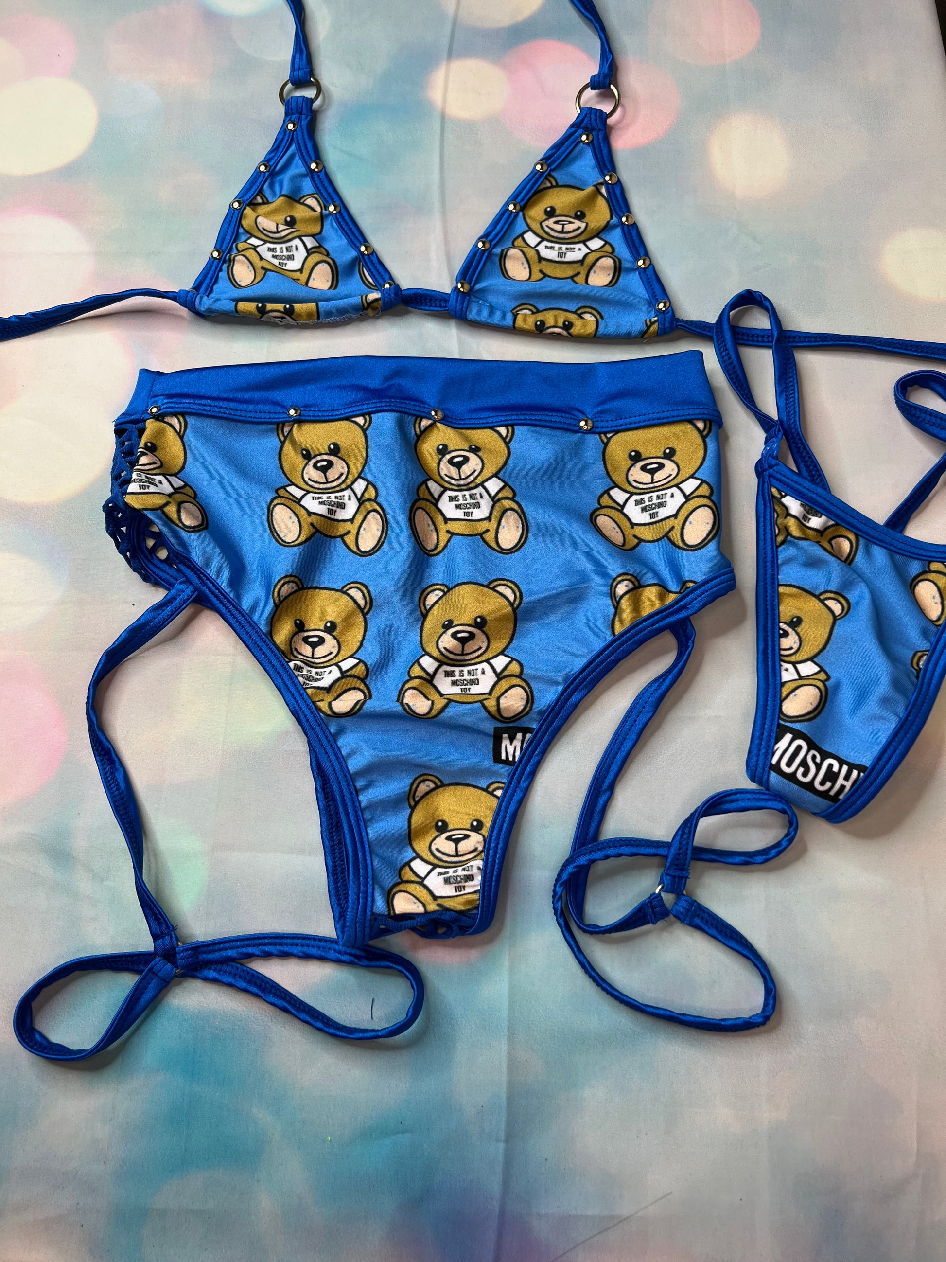 Exotic Dance Wear Blue Two-Piece - Sultry Stripper Outfit