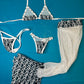 Mesmerizing White Silver/Blue Exotic Dance Wear Leg Outfit