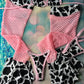 Exotic Dance Wear Baby Pink/Cow Print Leg Outfit Sultry Lingerie