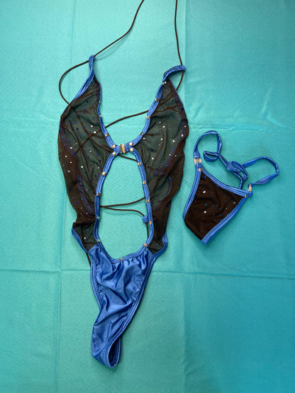 One-Piece Multi Color/Fabric Lingerie Outfit Exotic Dance Wear