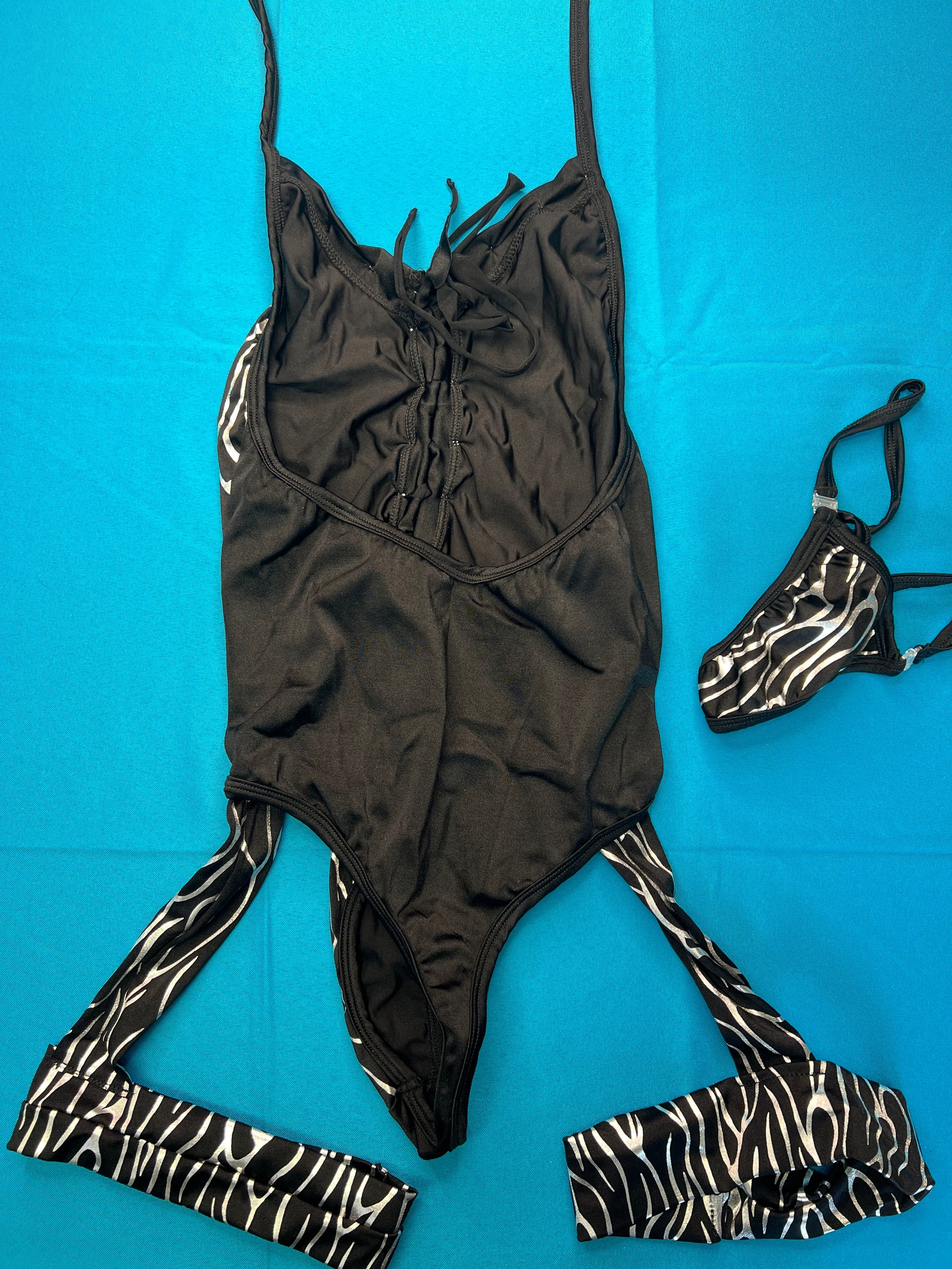 Exotic Dance Wear One-Piece Black/Chrome Sexy Stripper Outfit Lingeriebydylan Exotic Dance Wear One-Piece Black/Chrome Sexy Stripper Outfit Lingeriebydylan