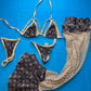 Brown/Gold Exotic Dance Wear Bikini Leg Outfit Strippers' Choice