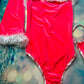 Pink Velvet One-Piece Christmas Outfit
