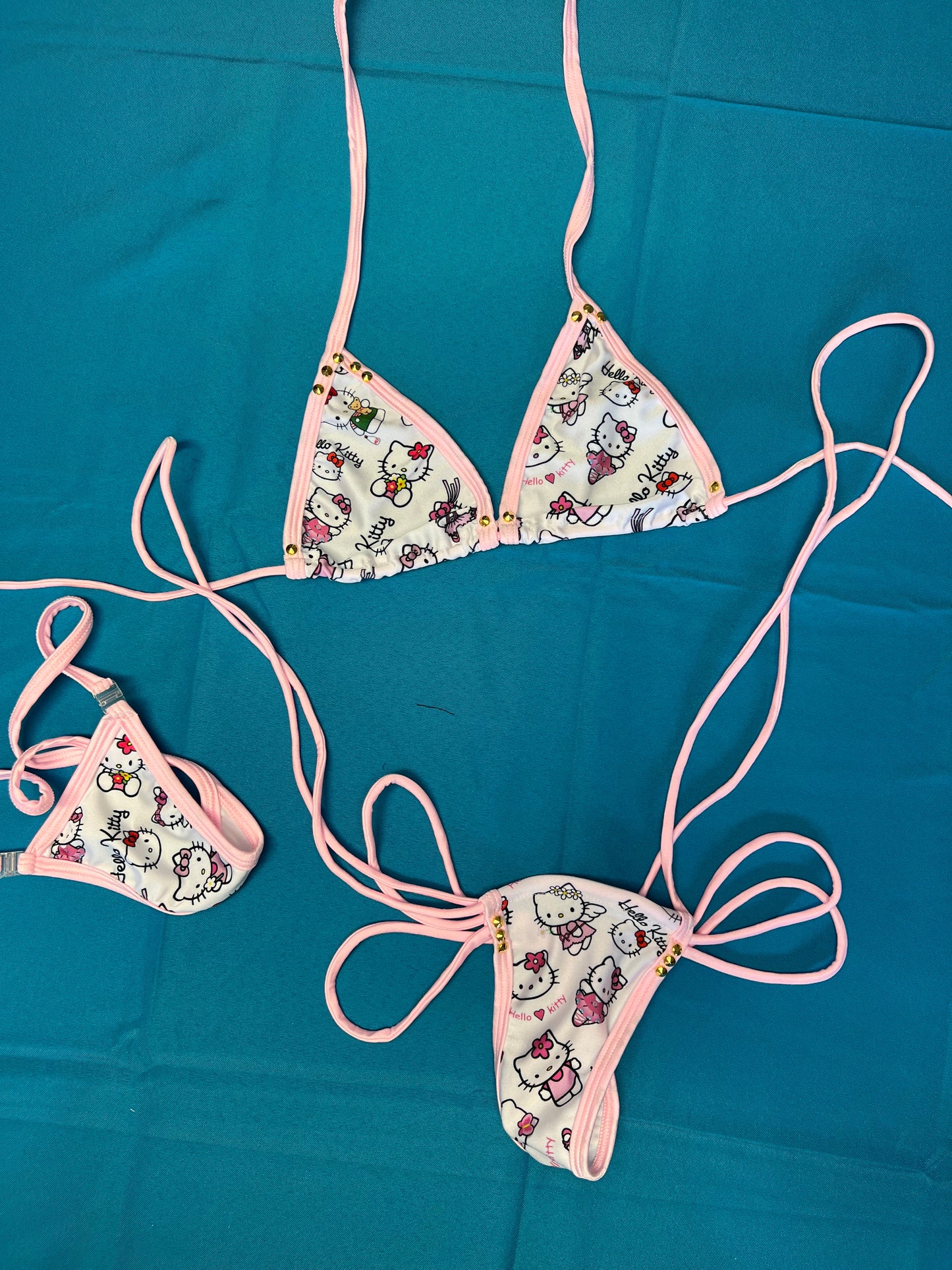 Premium White Pattern Sling Shot Outfit for Exotic Dance Wear