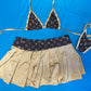 Two-Piece Brown/Gold Bikini & Skirt Set Exotic Dance Wear