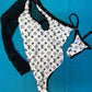 One-Piece Black Mesh and White/Black