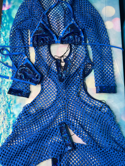Exotic Dance Wear Royal Blue Bodysuit