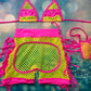 Neon Pink/Yellow Two-Piece Exotic Dance Wear Outfit for Stunning