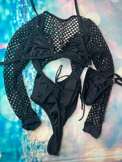 Exotic Dance Wear Leotard Bartender Outfit - LingerieByDylan