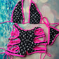 Exotic Dance Wear Two-Piece Outfit Sensual Black/Hot Pink 