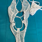 Dance Wear One-Piece Outfit Sensual Stripper Attire White Mesh